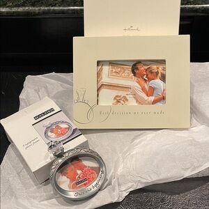 Hallmark Cream Wedding Frame and Ornament Set